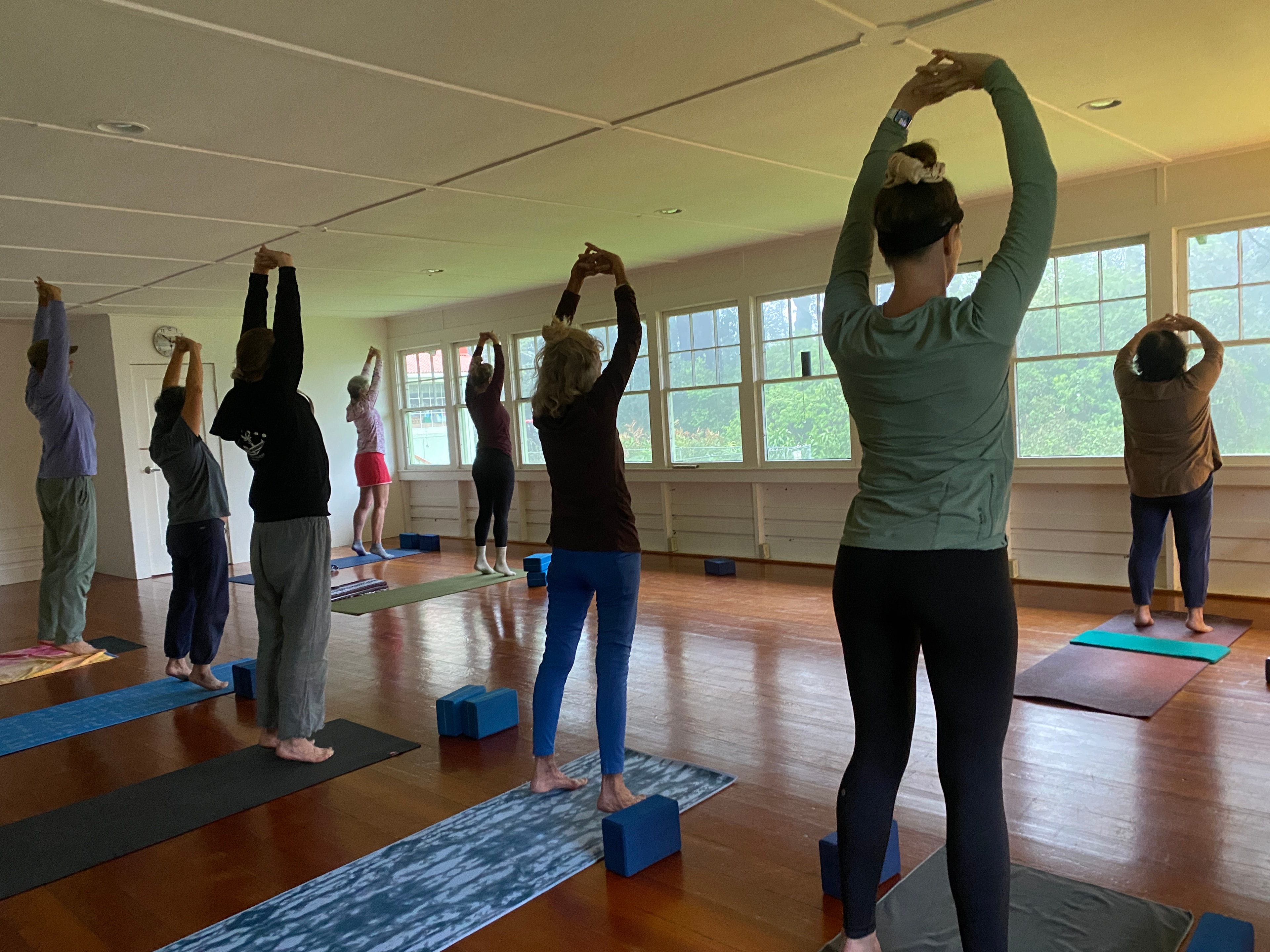 Yoga class in session